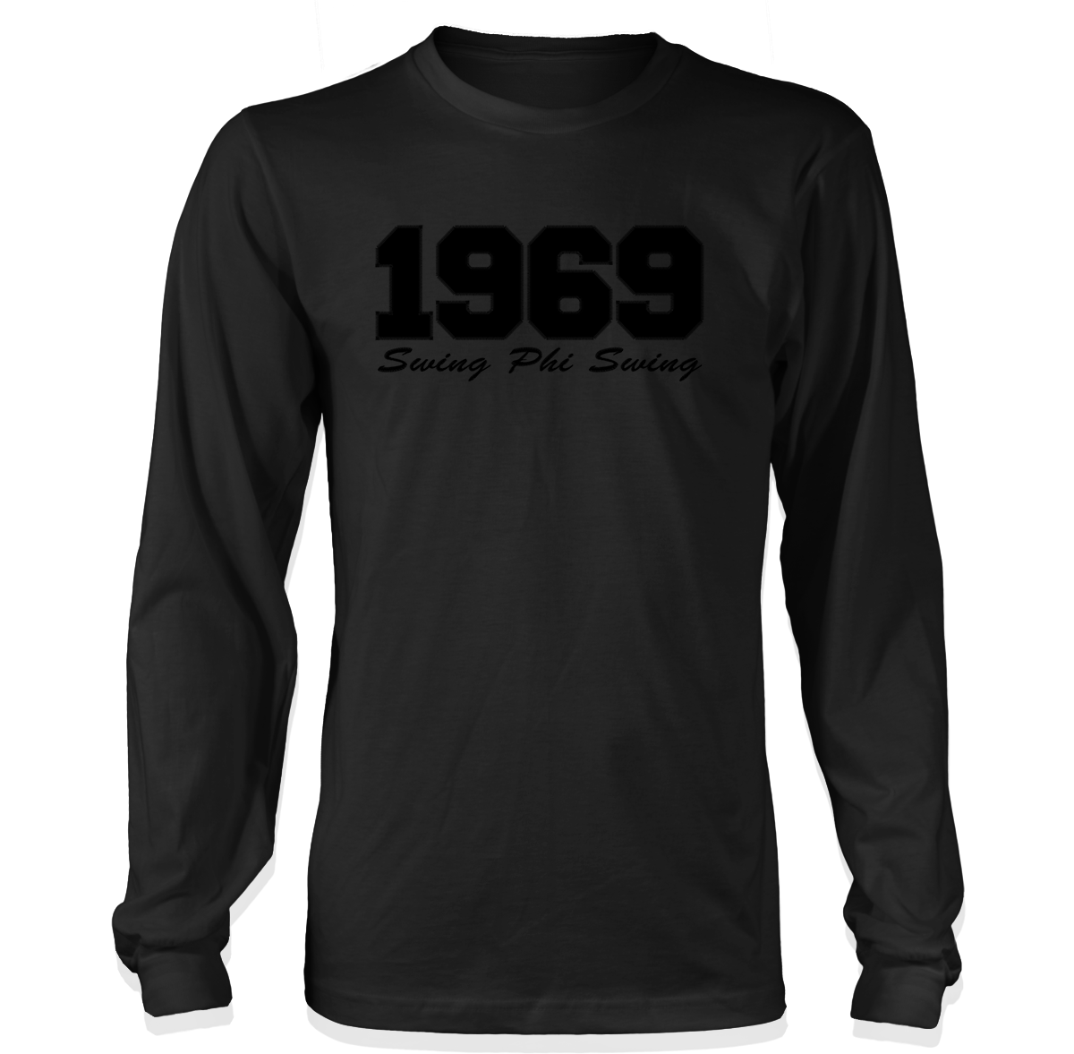 Swing Phi Swing 1969 Embroidered Black on Black Long Sleeve T-Shirt