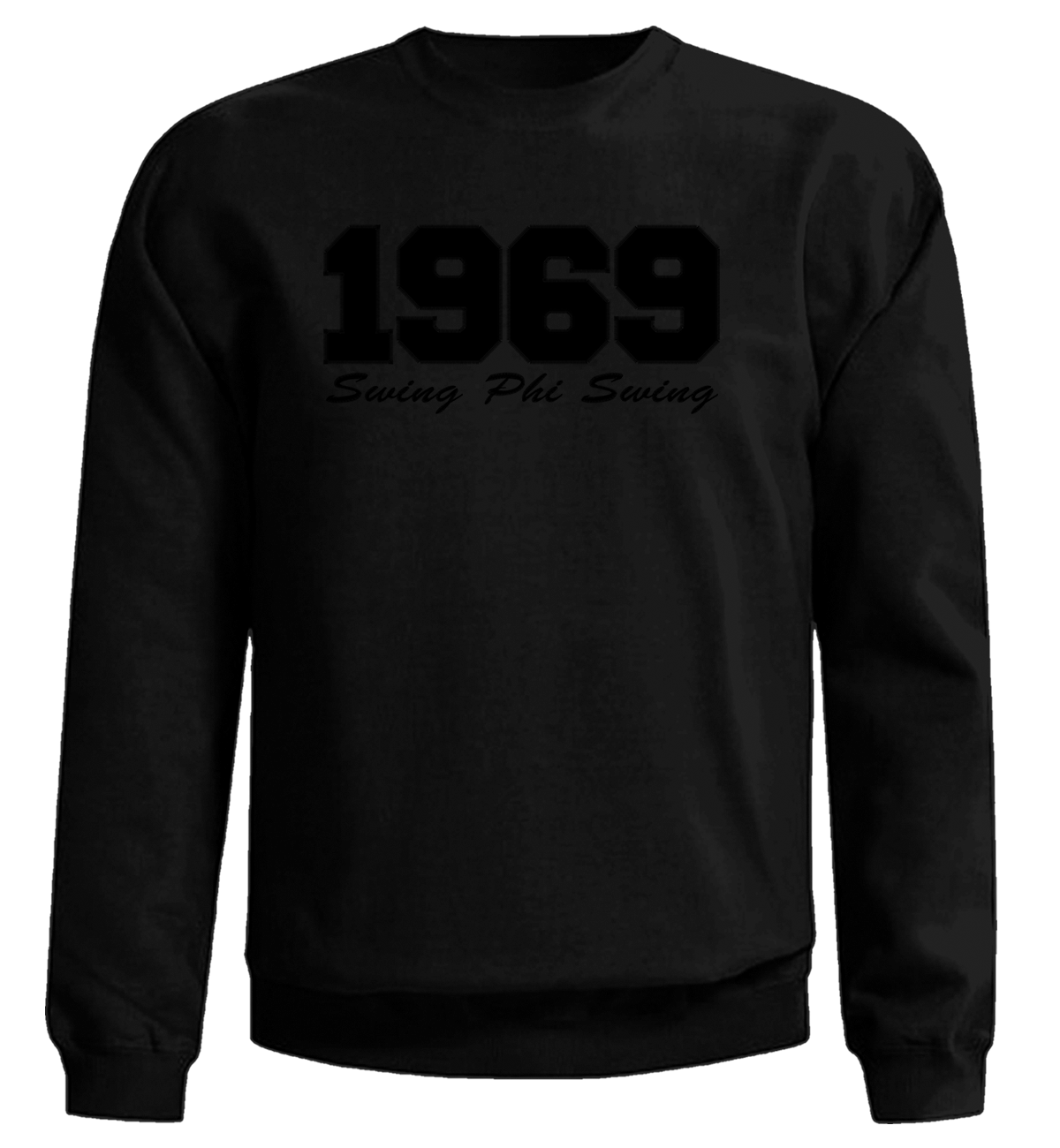 Swing Phi Swing 1969 Embroidered Black on Black Sweatshirt